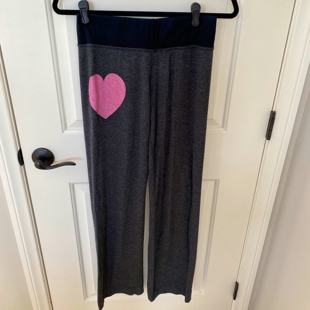 Wildfox Sweatpants with large pink sparkly heart